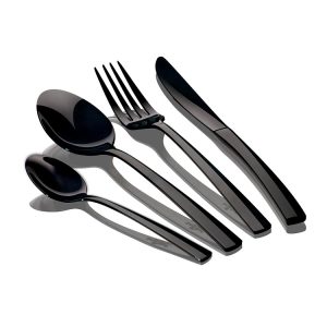 24-Piece Cutlery Set Mirror Black - BH/2346A