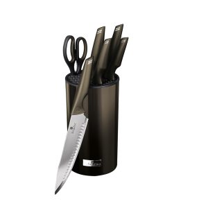 Kitchen Knife Set Metallic Line Shiny Black Edition - BH/2793