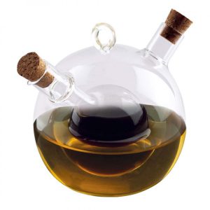 Double Glass Oil/Vinegar Bottle Black Silver Edition - BH/7810