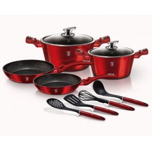 10-Piece Cookware Set Metallic Line Burgundy Edition - BH/6141