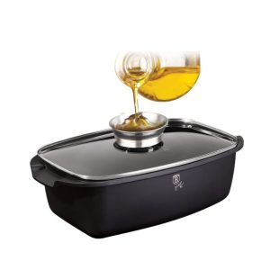 Casserole with Glass Lid 32,5 cm Black Silver Edition – LP-KL-112P