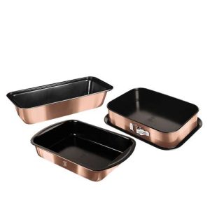 3-Piece Baking Tin Set Rose Gold Edition - BH/7633