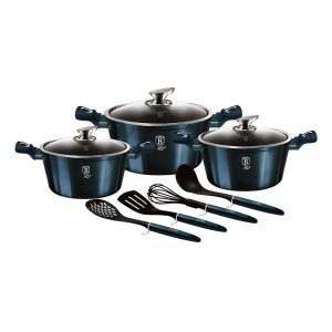 10-Piece Cookware Set Metallic Line Aquamarine Edition - BH/6152